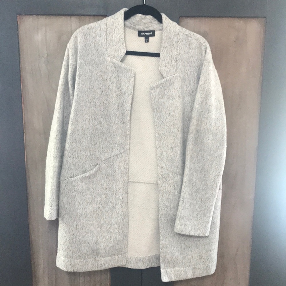 Express Gray Long Top Coat